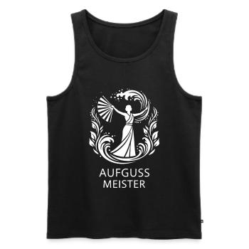 Sauna Meister Aufguss Zeremonie - Männer Premium Bio Tank Top - Schwarz - Vorne - AI Model Male 178 light (178cm)
