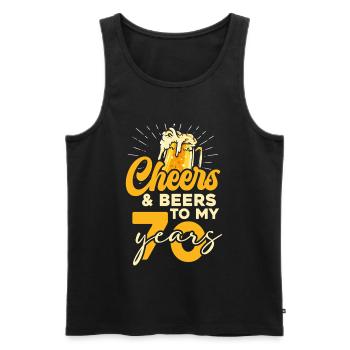 70 Jahre Cheers & Beers - Männer Premium Bio Tank Top - Schwarz - Vorne - AI Model Male 178 light (178cm)