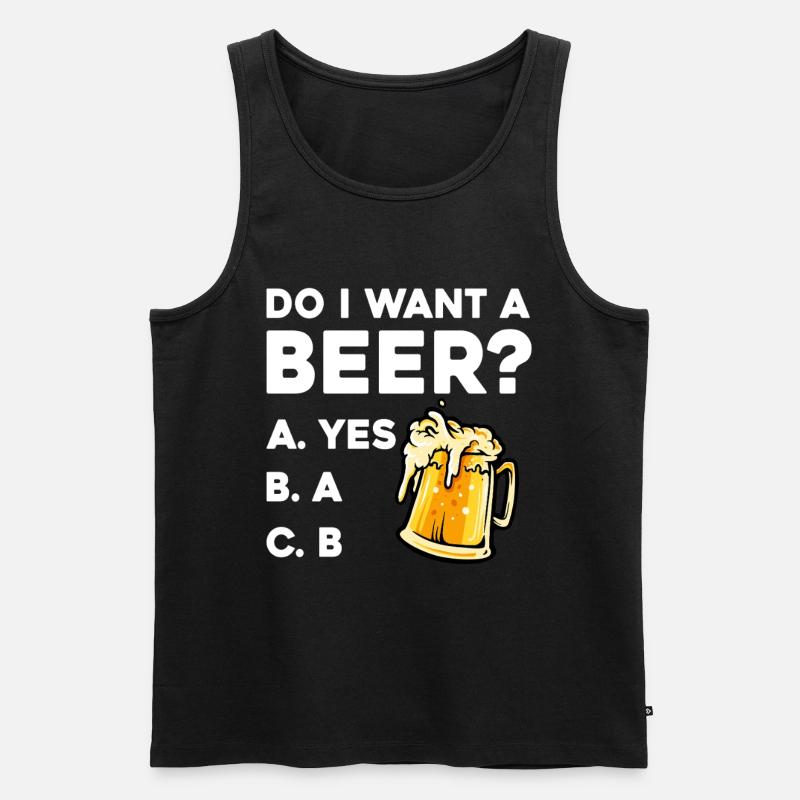 Bierfrage: Prost Humor - Männer Premium Bio Tank Top - Schwarz