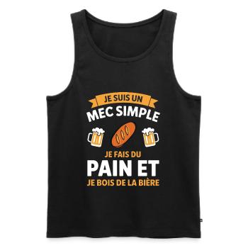 Ich bin ein einfacher Typ, Brot-und-Bier-Humor - Männer Premium Bio Tank Top - Schwarz - Vorne - Michal (187cm)