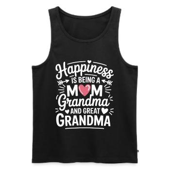 Family joy: Mom, Grandma, Grandmother - Men's Premium Organic Tank Top - black - Front - Michal (187cm)
