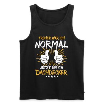 Dachdecker Spruch - Männer Premium Bio Tank Top - Schwarz - Vorne - AI Model Male 178 light (178cm)