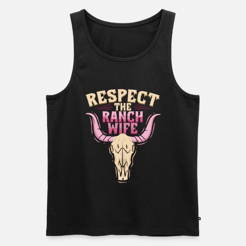 Ehefrau eines Bauern Mutter - Männer Premium Bio Tank Top - Schwarz