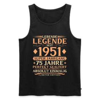 Year of manufacture 1951 Super vintage 75th birthday - Men's Premium Organic Tank Top - black - Front - Michal (187cm)