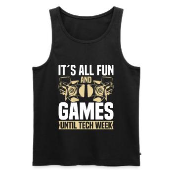  Stagehand Theatrical Technician Lighting Tech - Men's Premium Organic Tank Top - black - Front - AI Model Male 178 light (178cm)