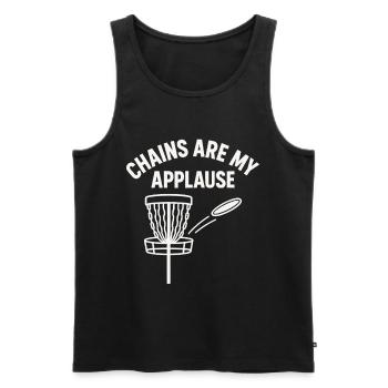 Ketten Sind Mein Applaus Discgolf - Männer Premium Bio Tank Top - Schwarz - Vorne - AI Model Male 178 light (178cm)