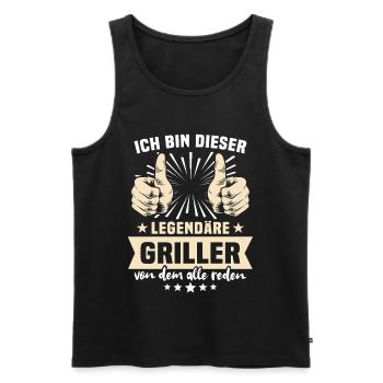 Griller Sprüche - Männer Premium Bio Tank Top - Schwarz - Vorne - AI Model Male 178 light (178cm)