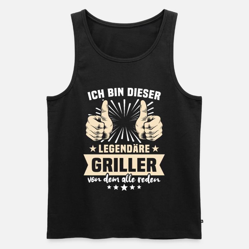 Griller Sprüche - Männer Premium Bio Tank Top - Schwarz