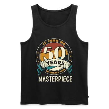 50 Years Masterpiece Anniversary Emblem - Men's Premium Organic Tank Top - black - Front - AI Model Male 178 light (178cm)