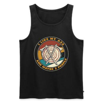 Axe Targets Retro Patch - Men's Premium Organic Tank Top - black - Front - AI Model Male 178 light (178cm)