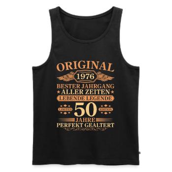 1976 Millésime parfaitement maturé 50e anniversaire - Débardeur bio Premium Homme - noir - Devant - Michal (187cm)