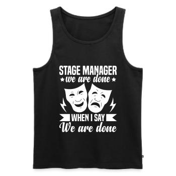 Theater-Backstage-Crew Professionelle Theaterbühne - Männer Premium Bio Tank Top - Schwarz - Vorne - AI Model Male 178 light (178cm)