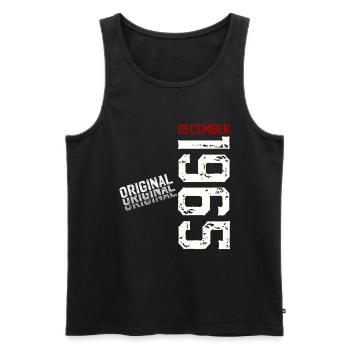 60. Geburtstag Original Dezember Jahrgang 1965 - Männer Premium Bio Tank Top - Schwarz - Vorne - Michal (187cm)