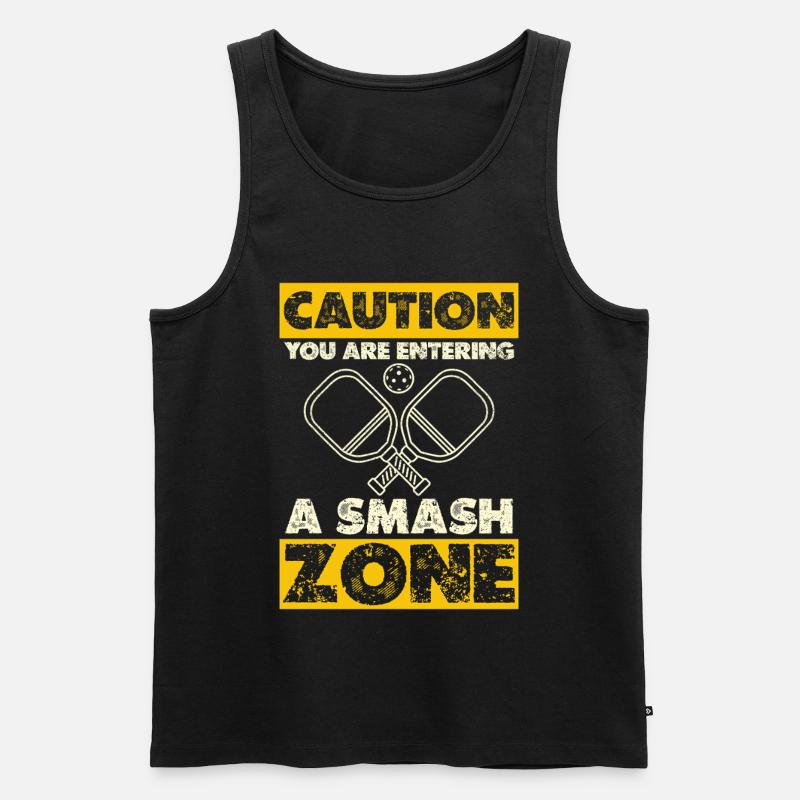 Vorsicht: Smash Zone - Männer Premium Bio Tank Top - Schwarz