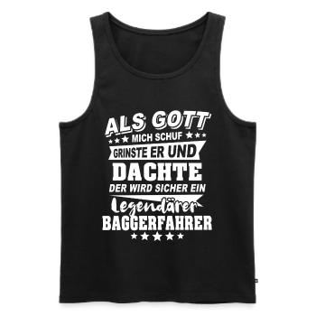 Baggerfahrer - Männer Premium Bio Tank Top - Schwarz - Vorne - Michal (187cm)