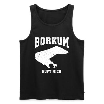 Borkumer Insel BORKUM RUFT MICH Lustiges - Männer Premium Bio Tank Top - Schwarz - Vorne - AI Model Male 178 light (178cm)