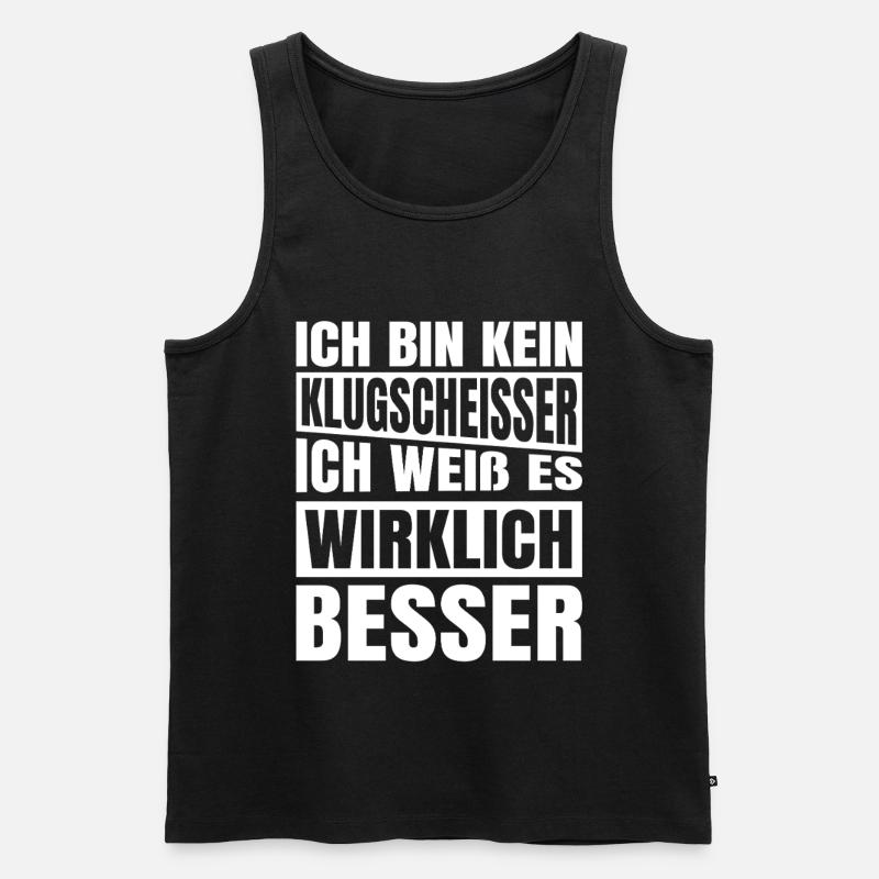 Ich bin kein Klugscheisser - Männer Premium Bio Tank Top - Schwarz