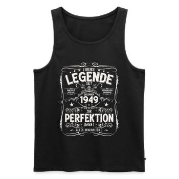 76e anniversaire Millésime décembre 1949 - Débardeur bio Premium Homme - noir - Devant - Michal (187cm)