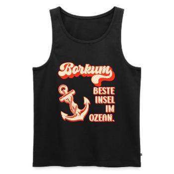 Borkum Island BORKUM BEST ISLAND IN THE OCEAN Funny - Men's Premium Organic Tank Top - black - Front - Michal (187cm)