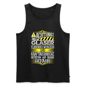 Glaser - Männer Premium Bio Tank Top - Schwarz - Vorne - Michal (187cm)