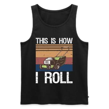 Funny Lawn Mower Mowing Riding Rider Toddler - Men's Premium Organic Tank Top - black - Front - Michal (187cm)