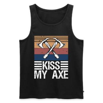 Lumberjack Axe Chop Wood Gift - Men's Premium Organic Tank Top - black - Front - AI Model Male 178 light (178cm)