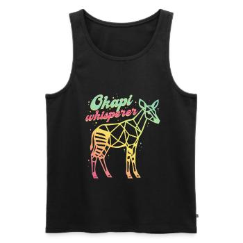 Okapi Whisperer - Männer Premium Bio Tank Top - Schwarz - Vorne - AI Model Male 178 light (178cm)