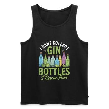 Gin I Dont Collect Gin Bottles I Rescue Them - Männer Premium Bio Tank Top - Schwarz - Vorne - AI Model Male 178 light (178cm)