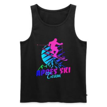 Après l’équipe de ski, sports d’hiver, vacances de ski, années 80 - Débardeur bio Premium Homme - noir - Devant - Michal (187cm)