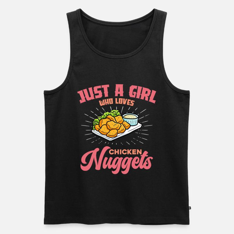 Mädchen liebt Chicken Nuggets - Männer Premium Bio Tank Top - Schwarz