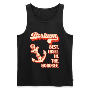 Mer du Nord BORKUM MEILLEURE ÎLE DE MER DU NORD Drôle - Débardeur bio Premium Homme - noir - Devant - Michal (187cm)