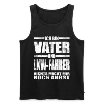Vater und LKW-Fahrer Lustiger Spruch Papa Vatertag - Männer Premium Bio Tank Top - Schwarz - Vorne - Michal (187cm)