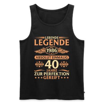 40e anniversaire absolument unique millésime 1986 - Débardeur bio Premium Homme - noir - Devant - Michal (187cm)
