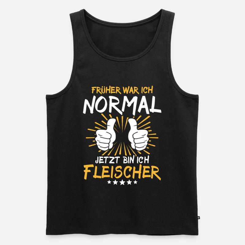 Fleischer Spruch - Männer Premium Bio Tank Top - Schwarz