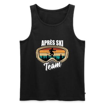 Après Équipe de ski, sports d’hiver, forfaits ski - Débardeur bio Premium Homme - noir - Devant - Michal (187cm)