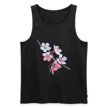 Succursale d’art bug de Cherry Blossoms - Débardeur bio Premium Homme - noir - Devant - AI Model Male 178 light (178cm)