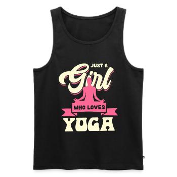 Fille passionnée de yoga - Débardeur bio Premium Homme - noir - Devant - Michal (187cm)