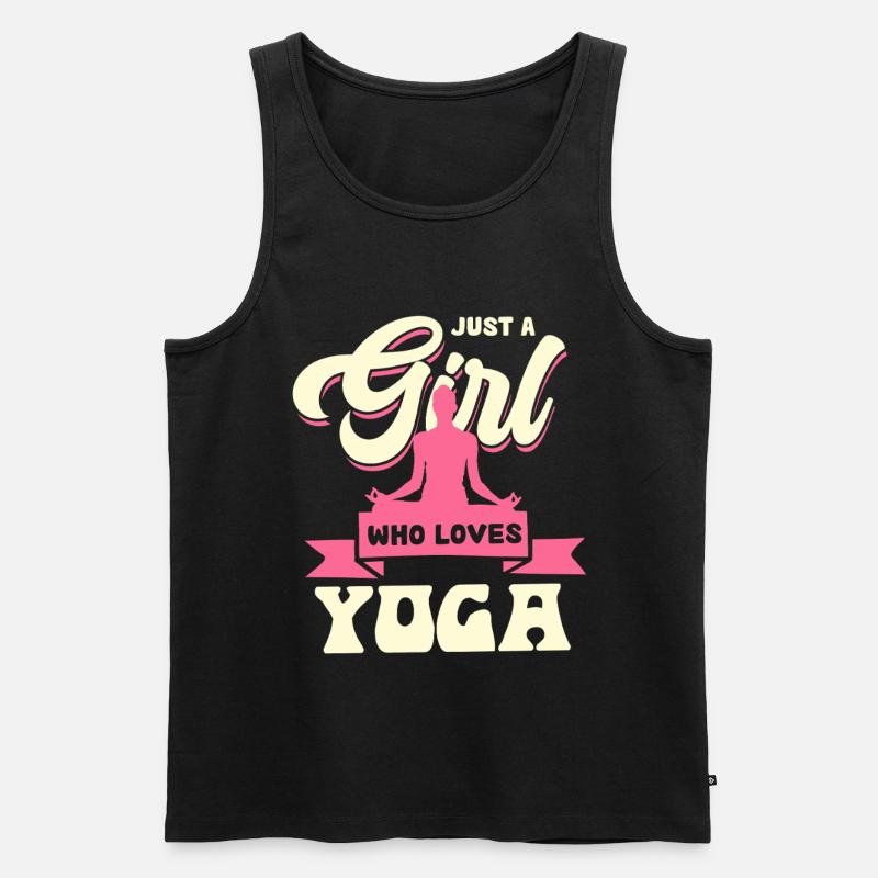 Mädchen mit Yoga-Leidenschaft - Männer Premium Bio Tank Top - Schwarz