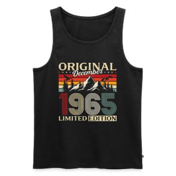 60. Geburtstag Original Dezember Jahrgang 1965 - Männer Premium Bio Tank Top - Schwarz - Vorne - Michal (187cm)