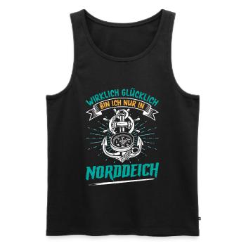 North Sea I'M ONLY REALLY HAPPY IN - Men's Premium Organic Tank Top - black - Front - Michal (187cm)