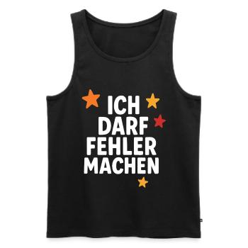 I am allowed to make mistakes, courage to learn - Men's Premium Organic Tank Top - black - Front - AI Model Male 178 light (178cm)