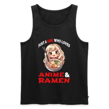 Just A Girl Who Loves Anime And Ramen Manga Japan - Men's Premium Organic Tank Top - black - Front - Michal (187cm)