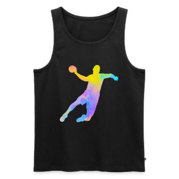 Handball Handball Player Colorful Dad Handball Player - Men's Premium Organic Tank Top - black - Front - Michal (187cm)