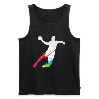 Handball Handball Player Colorful Dad Handball Player - Men's Premium Organic Tank Top - black - Front - Michal (187cm)
