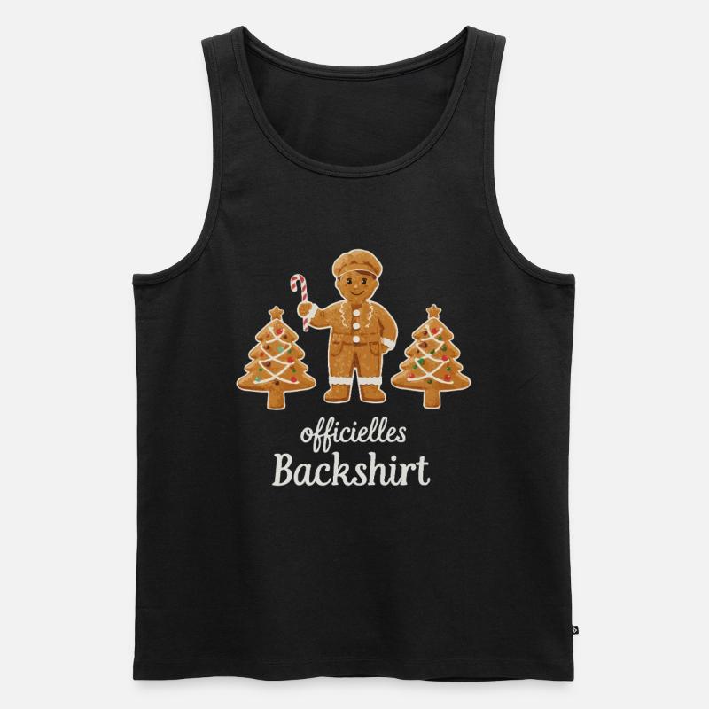 Plätzchen Backen Weihnachtszeit Kekse Lebkuchen - Männer Premium Bio Tank Top - Schwarz