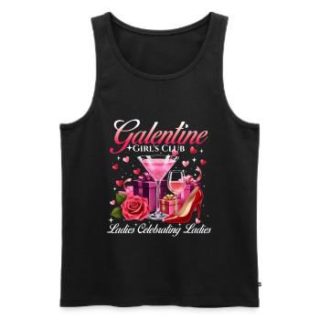 Les dames du Galentine Girl’s Club célèbrent les filles - Débardeur bio Premium Homme - noir - Devant - AI Model Male 178 light (178cm)