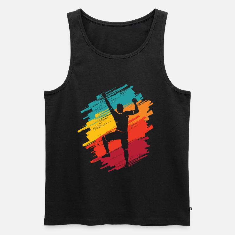 Klettern Berge Retro Kletterer Bouldern - Männer Premium Bio Tank Top - Schwarz