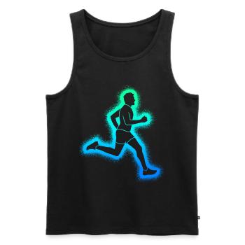 Course à pied Coureur Hommes Enfants Garçons Coureurs - Débardeur bio Premium Homme - noir - Devant - Michal (187cm)