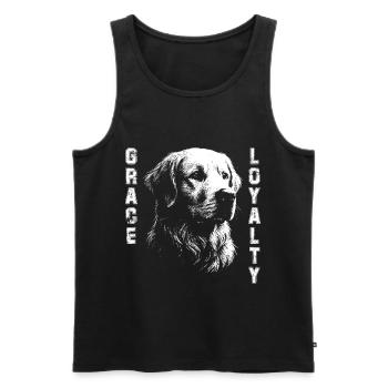 Golden Retriever stilvolles Design - Männer Premium Bio Tank Top - Schwarz - Vorne - Michal (187cm)