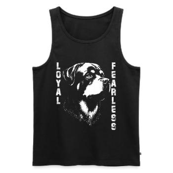 Loyal Rottweiler Dog - Men's Premium Organic Tank Top - black - Front - AI Model Male 178 light (178cm)